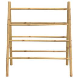 Berkfield Home Double Towel Ladder with 4 Rungs 90x50x100 cm Bamboo in Brown - Size: 90 x 50 x 100 cm - thumbnail 5
