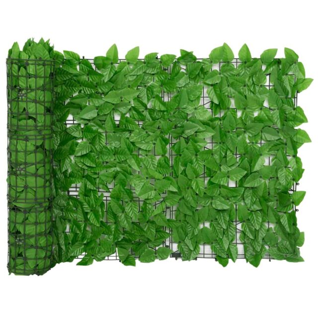 Berkfield Home Balcony Screen with Green Leaves 300x75 cm - image 1