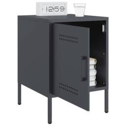Berkfield Home Bedside Cabinets 2 pcs Anthracite 36x39x50.5 cm Steel in Dark Grey - thumbnail 4