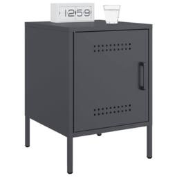 Berkfield Home Bedside Cabinets 2 pcs Anthracite 36x39x50.5 cm Steel in Dark Grey - thumbnail 3