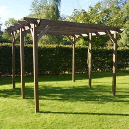 Rutland County Garden Furniture Ltd Garden Pergola 6 Post - L480 x W480 x H270 cm - Rustic Brown - thumbnail 1