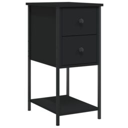 Berkfield Home Bedside Cabinets 2 pcs Black 32x42x70 cm Engineered Wood - Size: 32 x 42 x 70 cm - thumbnail 3