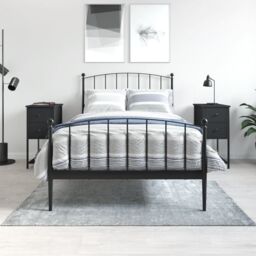 Berkfield Home Bedside Cabinets 2 pcs Black 32x42x70 cm Engineered Wood - Size: 32 x 42 x 70 cm - thumbnail 1