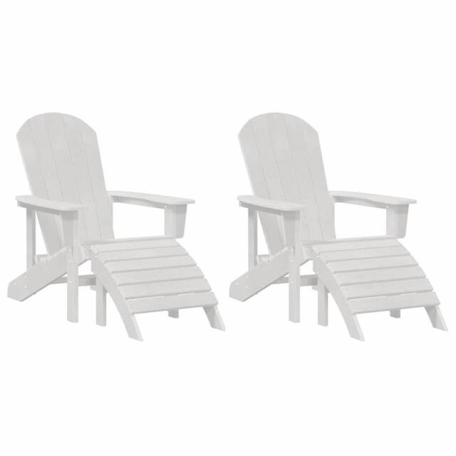 Berkfield Home Adirondack Chairs with Footrests 2 pcs White HDPE - image 1