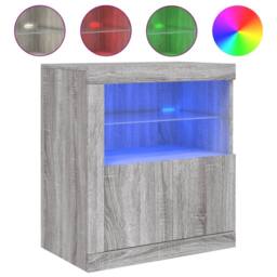 Berkfield Home Sideboard with LED Lights Grey Sonoma 60.5x37x67 cm - thumbnail 1