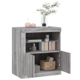 Berkfield Home Sideboard with LED Lights Grey Sonoma 60.5x37x67 cm - thumbnail 5