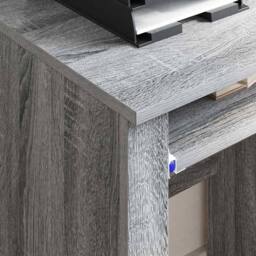 Berkfield Home Grey Computer Desk Grey Sonoma Engineered Wood Medium - thumbnail 4