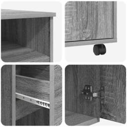 Berkfield Home Grey Computer Desk Grey Sonoma Engineered Wood Medium - thumbnail 9