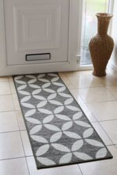 JVL Fiora Machine Washable Doormat & Runner, Pewter in Brown - Size: 50 cm x 150 cm - thumbnail 5