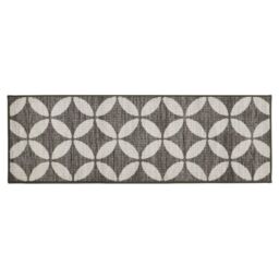 JVL Fiora Machine Washable Doormat & Runner, Pewter in Brown - Size: 50 cm x 150 cm