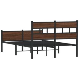 Berkfield Home Bed Frame without Mattress Brown Oak 120x190 cm Small Double Engineered Wood - thumbnail 6