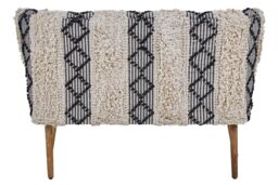 Orsina Moroccan Style 2-Seater Sofa With Carved Wood Frame, Handcrafted Traditional Sofa With Ornate Detailing in Black - thumbnail 4