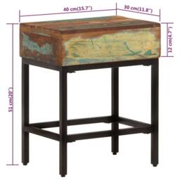 Berkfield Home Side Table 40x30x51 cm Solid Wood Reclaimed - Size: 40 x 30 x 51 cm - thumbnail 6