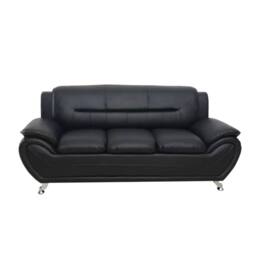 SquareBoxx Celestina 3+2 Modern Leather Sofa Set in Black - thumbnail 6