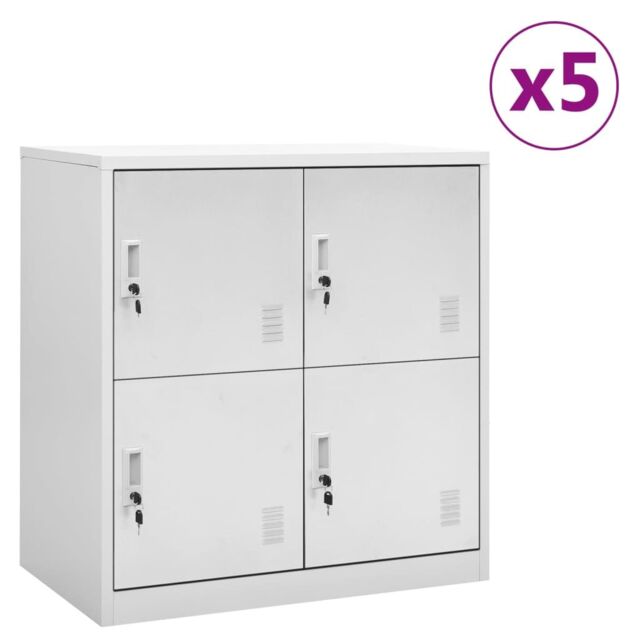 Berkfield Home Locker Cabinets 5 pcs Light Grey 90x45x92.5 cm Steel - image 1