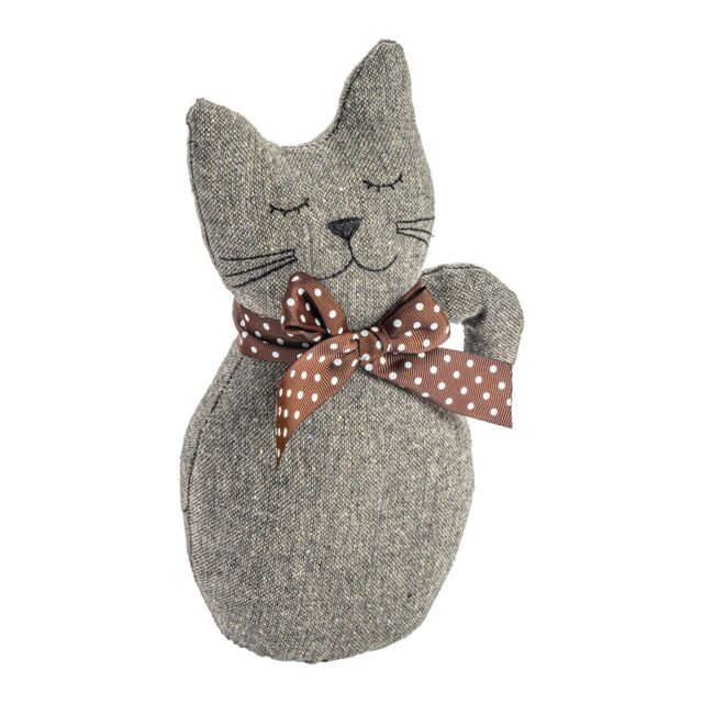 Nicola Spring Jasper the Cat Door Stop - 16 x 25cm - Grey in Brown - Size: 16 x 25 cm - image 1