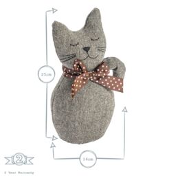 Nicola Spring Jasper the Cat Door Stop - 16 x 25cm - Grey in Brown - Size: 16 x 25 cm - thumbnail 3
