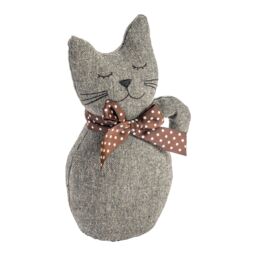 Nicola Spring Jasper the Cat Door Stop - 16 x 25cm - Grey in Brown - Size: 16 x 25 cm