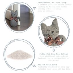 Nicola Spring Jasper the Cat Door Stop - 16 x 25cm - Grey in Brown - Size: 16 x 25 cm - thumbnail 2