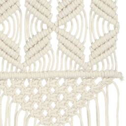 Berkfield Home Macrame Wall Hanger 40x80 cm Cotton in Cream - thumbnail 5