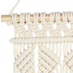 Berkfield Home Macrame Wall Hanger 40x80 cm Cotton in Cream - thumbnail 4