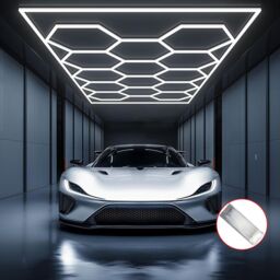 Hinsinc White 14 Hexagon Hex LED Lighting Car Detail Home Garage Workshop Honeycomb - thumbnail 1