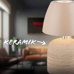 BRILONER LED Table Lamp Rechargeable Bedside Light Cordless Ceramic Beige 2, 5W - thumbnail 8