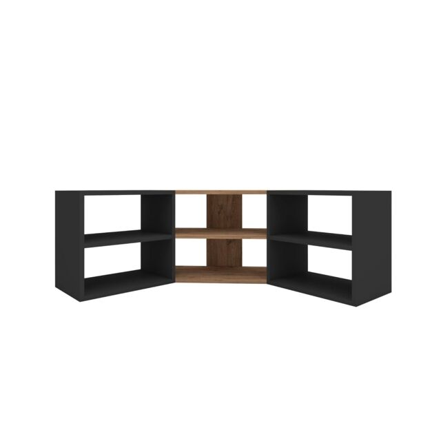 Destina Home Corner TV Stand TV Unit Entertainment Center Bonnett in Dark Grey - Size: 1 Pack - image 1