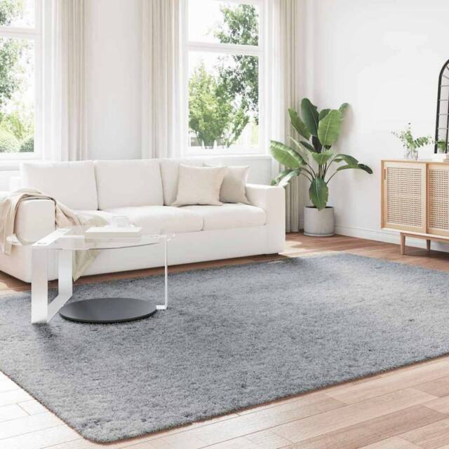 Berkfield Home Shaggy Rug High Pile NAVARRA Light Grey 240x340 cm Polyester - Size: Medium - image 1