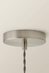 ValueLights Cheltenham Clear Ribbed Glass Dome Pendant Ceiling Light with Bulb in Silver - thumbnail 5