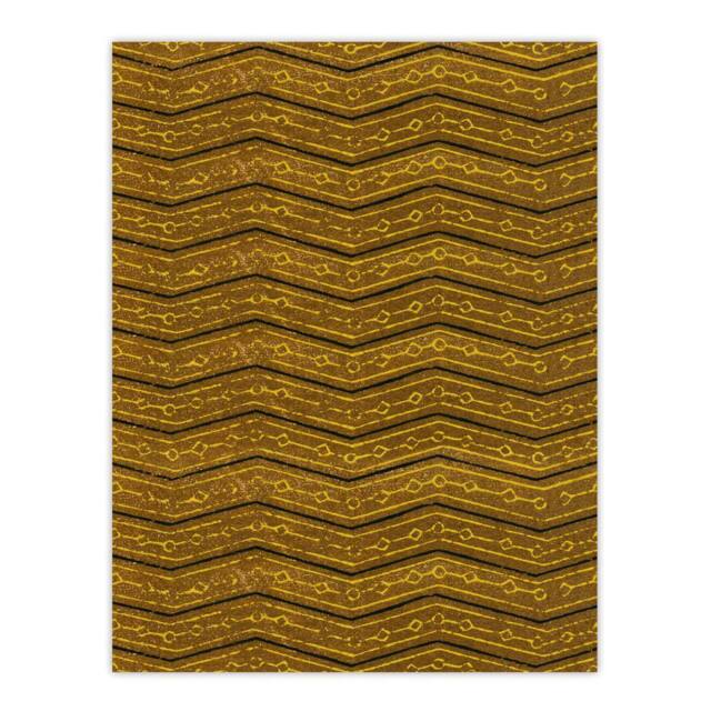"Artery8 Zigzag Geometric Textile Pattern Japanese Wall Art Print Korin in Brown - Size: W18"" x H24""" - image 1