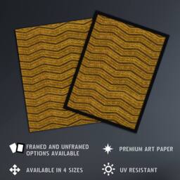 "Artery8 Zigzag Geometric Textile Pattern Japanese Wall Art Print Korin in Brown - Size: W18"" x H24""" - thumbnail 2