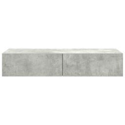 Berkfield Home Wall Shelf with Drawers Concrete Grey 100x36x19 cm Engineered Wood - Size: 100 x 36 x 19 cm - thumbnail 4