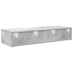 Berkfield Home Wall Shelf with Drawers Concrete Grey 100x36x19 cm Engineered Wood - Size: 100 x 36 x 19 cm - thumbnail 6