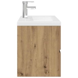 Berkfield Home Sink Cabinet with Built-in Basin & Faucet Artisan Oak in Brown - thumbnail 6