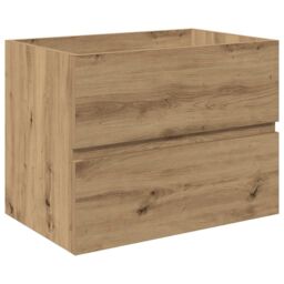 Berkfield Home Sink Cabinet with Built-in Basin & Faucet Artisan Oak in Brown - thumbnail 3