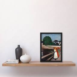 Artery8 Young on the Bridge Munch Vintage Framed Wall Art Print - Size: A4 - thumbnail 4