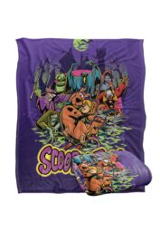 Scooby Doo Blanket, 152x127 cm Spooky Poster Scene Silky Touch Super Soft Throw Blanket in White - thumbnail 2