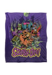 Scooby Doo Blanket, 152x127 cm Spooky Poster Scene Silky Touch Super Soft Throw Blanket in White - thumbnail 1