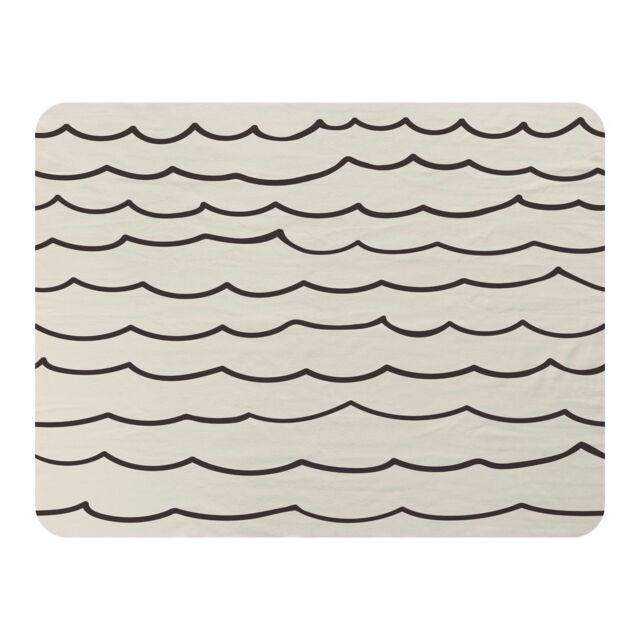 Benjamin Tate Design Wave Lines Blanket in Natural - Size: 120 cm x 150 cm - image 1