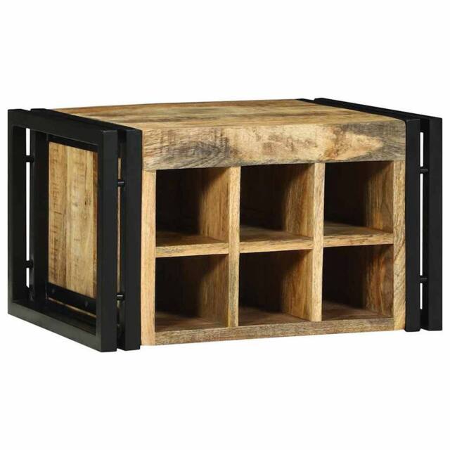 Berkfield Home Stylish Wine Rack 46x35x27.5 cm Solid Wood Rough Mango in Brown - image 1