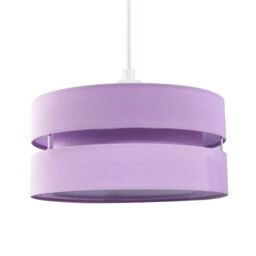 Happy Homewares Contemporary Linen Fabric Triple Tier Ceiling Pendant Light Shade in Lilac - Size: 10 inches