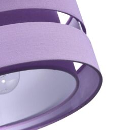 Happy Homewares Contemporary Linen Fabric Triple Tier Ceiling Pendant Light Shade in Lilac - Size: 10 inches - thumbnail 4