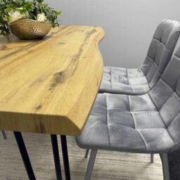 KOSY KOALA Dining Table Set With 4 Grey Velvet Chairs Modern Kitchen Dining Room Furniture in Brown - thumbnail 5