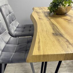 KOSY KOALA Dining Table Set With 4 Grey Velvet Chairs Modern Kitchen Dining Room Furniture in Brown - thumbnail 3