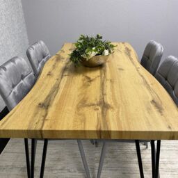 KOSY KOALA Dining Table Set With 4 Grey Velvet Chairs Modern Kitchen Dining Room Furniture in Brown - thumbnail 8
