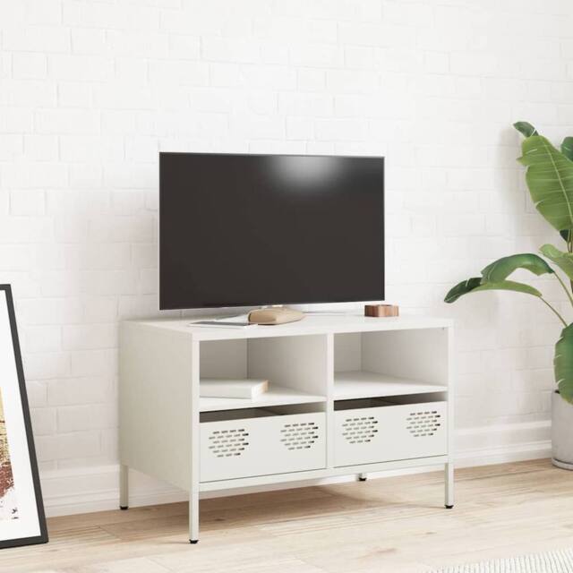 Berkfield Home TV Cabinet White 68x39x43.5 cm Cold-rolled Steel - image 1