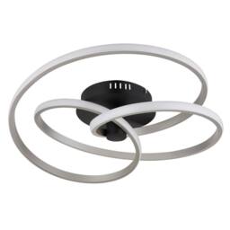 Netlighting Glyxar Silver Semi Flush Ceiling Light Matt Black LED 3000K - thumbnail 2