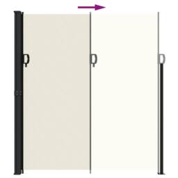 Berkfield Home Retractable Side Awning Cream 220x500 cm - thumbnail 5