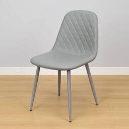 KOSY KOALA Modern Black Glass Dining Table Set with 4 Grey Dining Chairs - Size: 120 cm x 70 cm - thumbnail 4